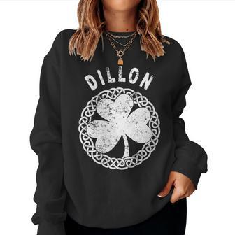 Celtic Theme Dillon Irish Family Name Women Sweatshirt - Seseable