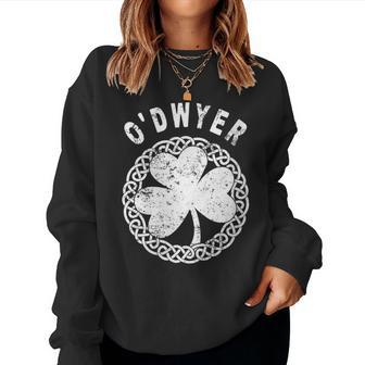 Celtic Theme O'dwyer Irish Family Name Women Sweatshirt - Seseable