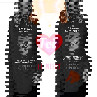 C'est Avec Toi Que Je M'engueule Le Mieux Cadeau Homme Amour Avec Col En V Women Sweatshirt - Cadeauxyz