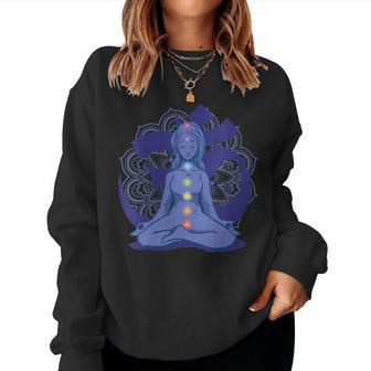 Chakras Yoga Meditating Inspired Woman Om Spiritual Symbol Women Sweatshirt - Thegiftio UK