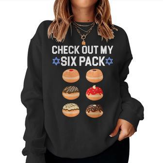 Check Out My Six Pack Donut Abs Hanukkah Chanukah Women Women Sweatshirt | Mazezy
