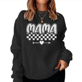 Checkered Mama Racing Mother's Day Women Sweatshirt - Seseable