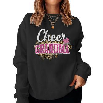 Cheer Grandma Leopard Cheerleading Grandma Women Sweatshirt - Seseable