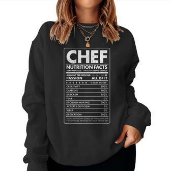 Chef Nutrition Facts Cook Vintage Cooking Women Sweatshirt - Monsterry
