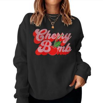 Cherry Bomb Retro 70S Vintage Style Cute Women Sweatshirt - Monsterry