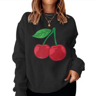 Cherry Pocket Fruit Lover Sweet Bomb Farmer Red Cherries Women Sweatshirt - Monsterry AU