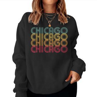 Chicago Il Illinois T Vintage Retro Style Women Women Sweatshirt - Monsterry DE