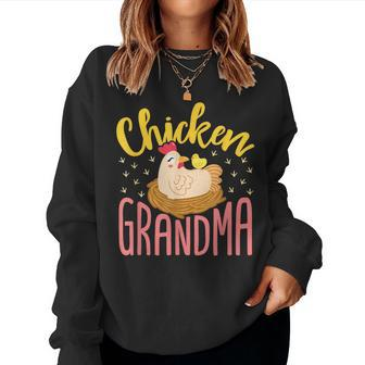 Chicken Grandma Farmer Lady Chickens Farm Animal Hen Women Sweatshirt - Monsterry UK