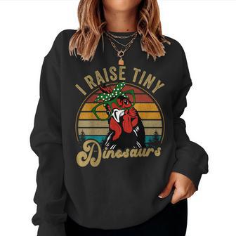 Chicken Lover I Raise Tiny Dinosaurs Mama Hen Farm Mom Women Sweatshirt - Monsterry UK