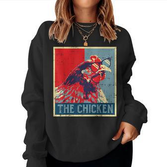The Chicken Poster Vintage Country Farm Animal Farmer Women Sweatshirt - Monsterry AU