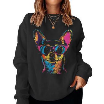 Chihuahua Sonnenbrille Lustig Hund Mama Papa Sweatshirt Frauen - Geschenkecke