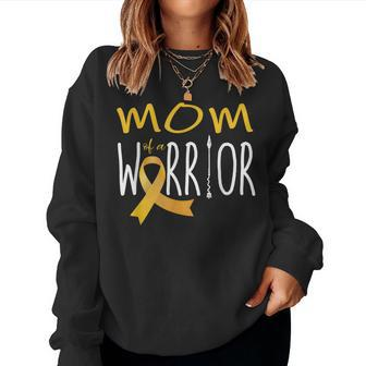 Childhood Cancer Awareness Mom Of A Warrior Women Sweatshirt - Monsterry UK