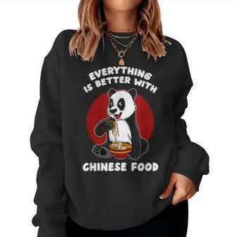 Chinese Food Lover Cute Panda Bear Noodle Asian Fun Foodie Women Sweatshirt - Thegiftio UK
