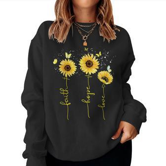 Christian For Sunflower Faith Hope Love Women Sweatshirt - Thegiftio UK