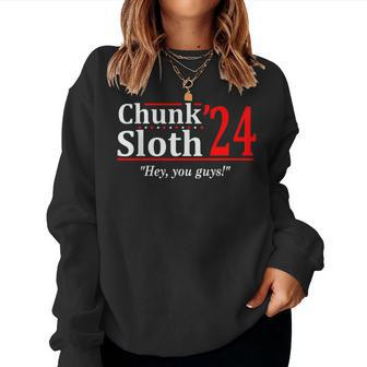 Chunk Sloth '24 Hey You Guys Apparel Women Sweatshirt - Thegiftio UK