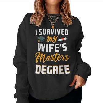 Class Of 2022 I Survived My Wife Masters Degree Graduation Women Sweatshirt - Monsterry UK
