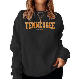 Classic Tn Orange Print Retro Varsity Vintage Tennessee Women Sweatshirt - Monsterry DE