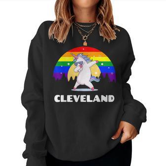 Cleveland Ohio Lgbtq Gay Pride Rainbow Women Sweatshirt - Monsterry UK