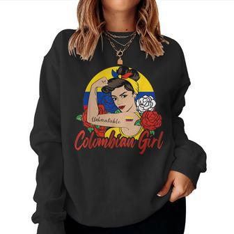 Colombia Girl Colombian Mujer Colombiana Flag Women Sweatshirt | Mazezy