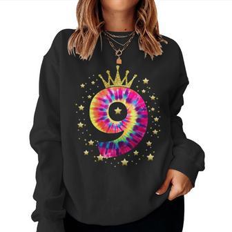 Colorful Tie Dye 9 Year Old Girls 9Th Bday Women Sweatshirt - Thegiftio UK