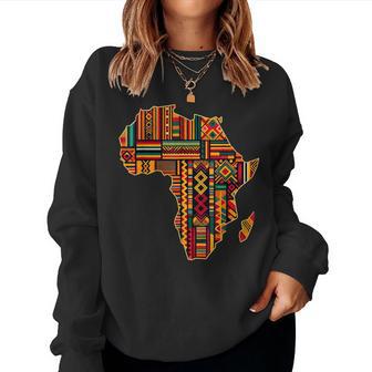 Cool Colorful Africa Map Kente African Lover Women Sweatshirt - Monsterry AU