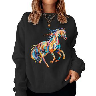Cool Horse Colorfull Women Sweatshirt - Seseable