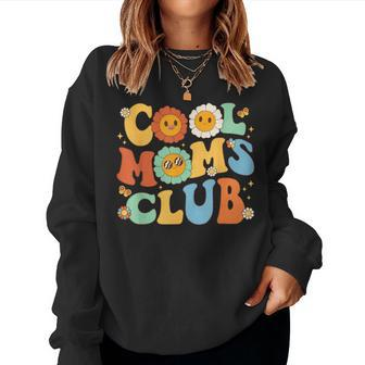 Cool Moms Club Groovy Mother's Day Floral Flower Women Sweatshirt - Seseable