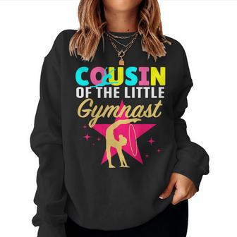 Cousin Little Gymnast Girl Birthday Gymnastics Themed Party Women Sweatshirt | Mazezy