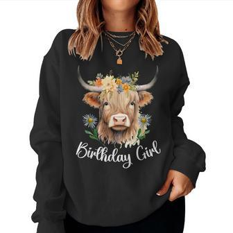 Cow Birthday Girl Mother Girl Mama Woman Family Matching Women Sweatshirt - Seseable