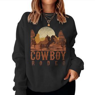 Cowboy Rodeo Western Texan Horseback Riding Cowboy Women Sweatshirt - Monsterry UK