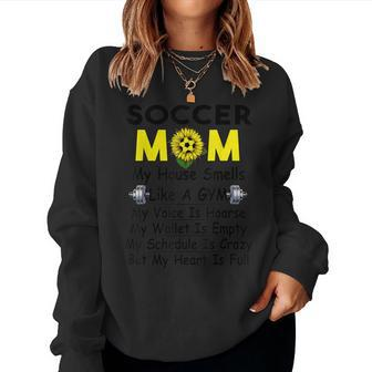 Crazy Soccer Mom Heart Is Full Mix Sunflower Women Sweatshirt - Monsterry DE