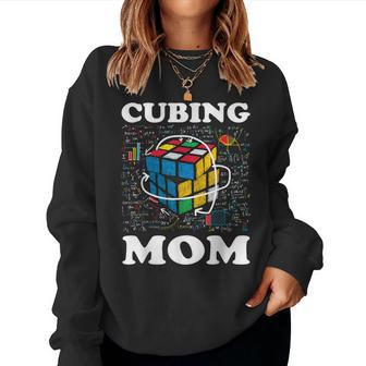Cubing Mom Speed Cubing Math Lovers Women Sweatshirt - Monsterry