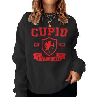 Cupid University Valentine's Day Graphic Women Sweatshirt - Monsterry DE