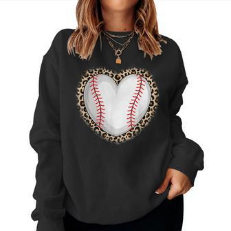 Cute Baseball Heart Baseball Lover Girls Women Sweatshirt - Monsterry