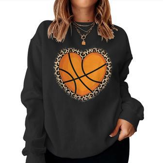 Cute Basketball Heart Basketball Lover Girls Women Sweatshirt - Thegiftio UK