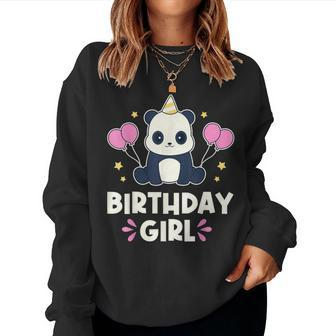 Cute Birthday Girl Kawaii Panda Graphic Women Sweatshirt - Monsterry