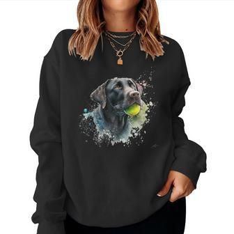 Cute Black Lab Black Labrador Retriever Puppy Dog Mom Animal Women Sweatshirt - Thegiftio UK
