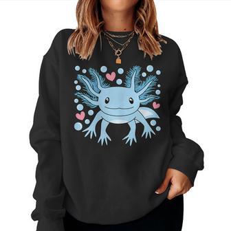 Cute Blue Axolotl Kawaii Axolotl Lover Girls Women Sweatshirt - Thegiftio UK