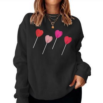 Cute Candy Lollipop Heart Happy Valentine's Day Girls Women Sweatshirt - Monsterry