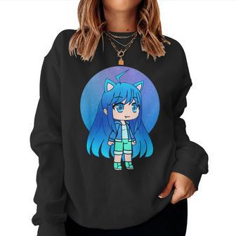 Cute Chibi Style Kawaii Anime Girl Aquachan Women Sweatshirt - Seseable