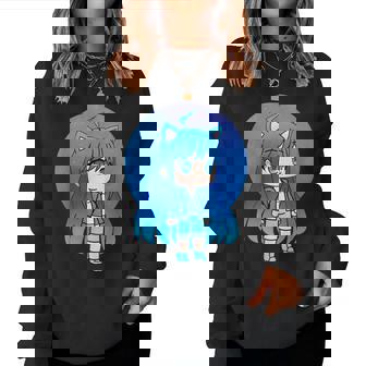Cute Chibi Style Kawaii Anime Girl Aquachan Women Sweatshirt - Seseable