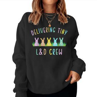 Cute Delivering Rabbits Labor And Delivery L&D Nurse Easter Women Sweatshirt | Mazezy