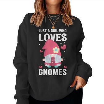 Cute Girl Gnome Just A Girl Who Loves Gnomes Women Sweatshirt - Thegiftio UK
