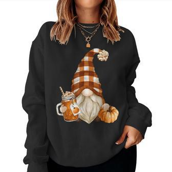 Cute Holiday Gnome For Thanksgiving With Fall Pumpkin Spice Women Sweatshirt - Monsterry