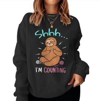 Cute I'm Counting Sloth Crochet Joke Crocheting Women Sweatshirt - Monsterry DE