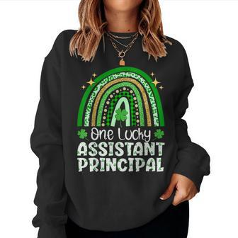 Cute One Lucky Assistant Principal Rainbow St Patrick’S Day Women Sweatshirt - Seseable