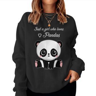 Cute Panda Just A Girl Who Loves Pandas Women Sweatshirt - Thegiftio UK