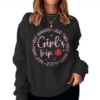 Cute Pink Leopard Girls Trip 2024 Weekend Vacation Women Sweatshirt - Thegiftio UK