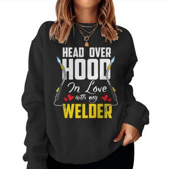 Cute Welders Wife Meme Quote Welder Girlfriend & Wife Women Sweatshirt - Monsterry