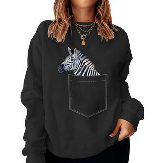 Cute Zebra Pocket Boys Girls Animal Toddler Women Sweatshirt - Monsterry